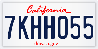 CA license plate 7KHH055