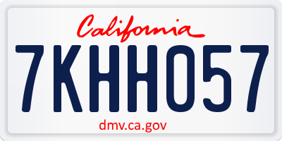 CA license plate 7KHH057