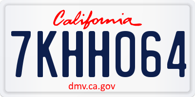 CA license plate 7KHH064