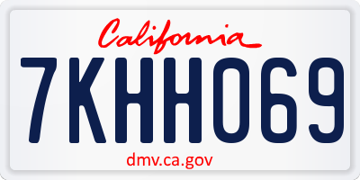 CA license plate 7KHH069