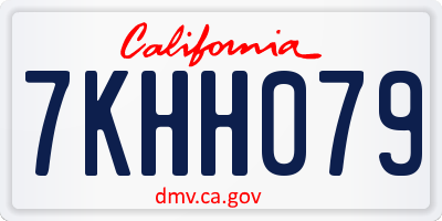 CA license plate 7KHH079
