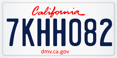 CA license plate 7KHH082