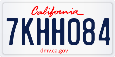 CA license plate 7KHH084