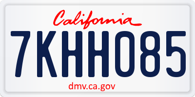 CA license plate 7KHH085