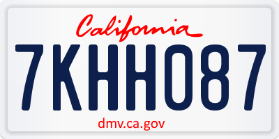 CA license plate 7KHH087