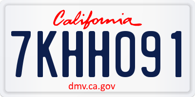CA license plate 7KHH091