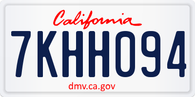 CA license plate 7KHH094