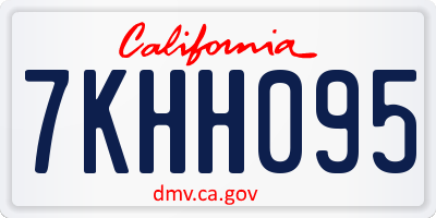 CA license plate 7KHH095