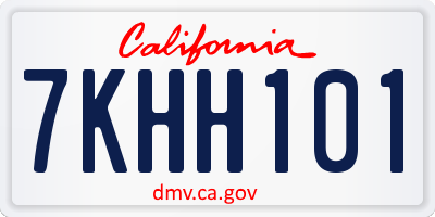 CA license plate 7KHH101
