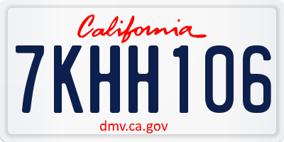 CA license plate 7KHH106