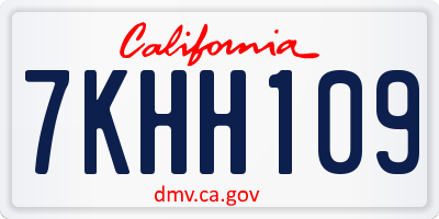 CA license plate 7KHH109