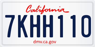 CA license plate 7KHH110