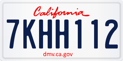 CA license plate 7KHH112