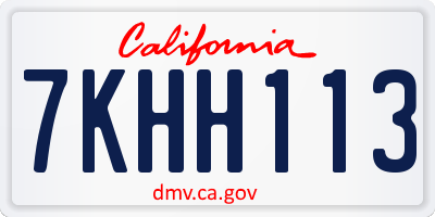 CA license plate 7KHH113