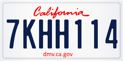 CA license plate 7KHH114