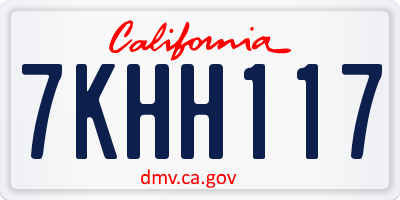 CA license plate 7KHH117