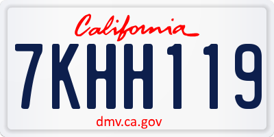 CA license plate 7KHH119