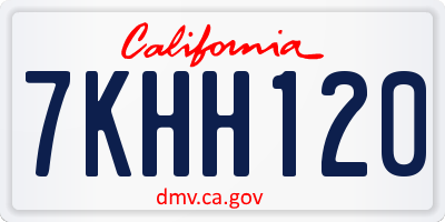 CA license plate 7KHH120