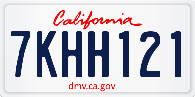CA license plate 7KHH121