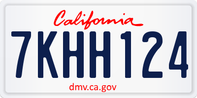 CA license plate 7KHH124