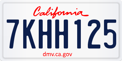 CA license plate 7KHH125