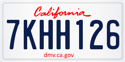 CA license plate 7KHH126