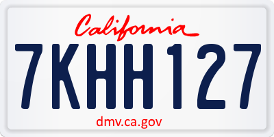 CA license plate 7KHH127