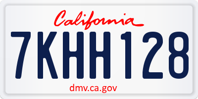 CA license plate 7KHH128