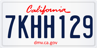 CA license plate 7KHH129