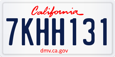 CA license plate 7KHH131