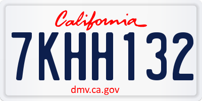 CA license plate 7KHH132