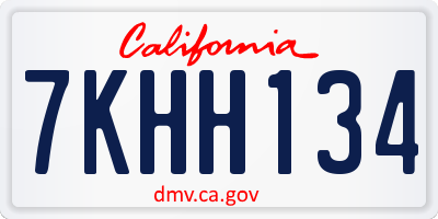 CA license plate 7KHH134
