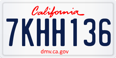 CA license plate 7KHH136