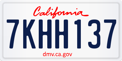 CA license plate 7KHH137