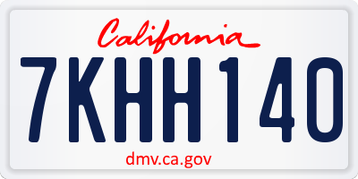 CA license plate 7KHH140
