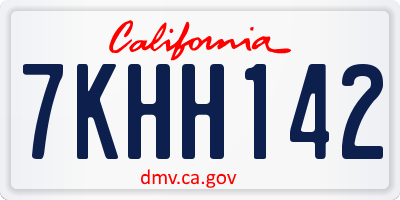 CA license plate 7KHH142