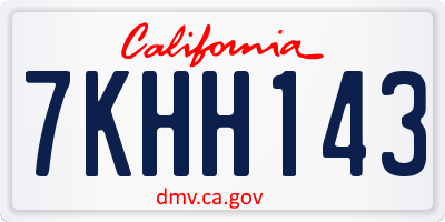 CA license plate 7KHH143