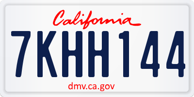 CA license plate 7KHH144
