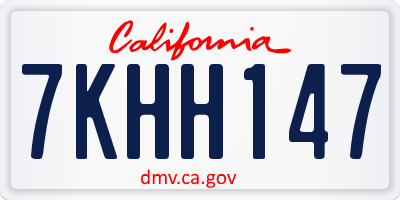 CA license plate 7KHH147