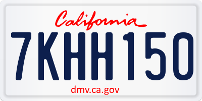 CA license plate 7KHH150