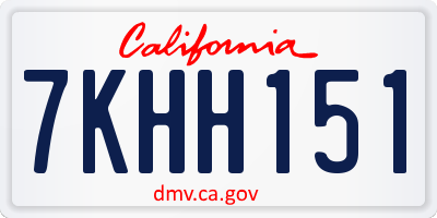 CA license plate 7KHH151