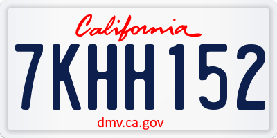 CA license plate 7KHH152