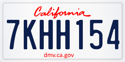 CA license plate 7KHH154