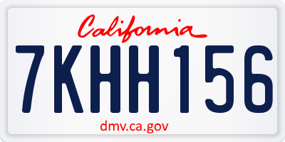 CA license plate 7KHH156
