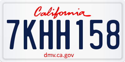 CA license plate 7KHH158