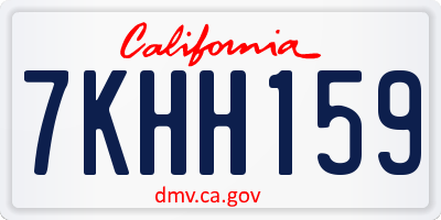 CA license plate 7KHH159