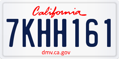 CA license plate 7KHH161