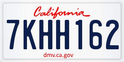 CA license plate 7KHH162