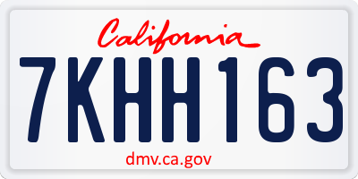 CA license plate 7KHH163