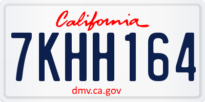 CA license plate 7KHH164